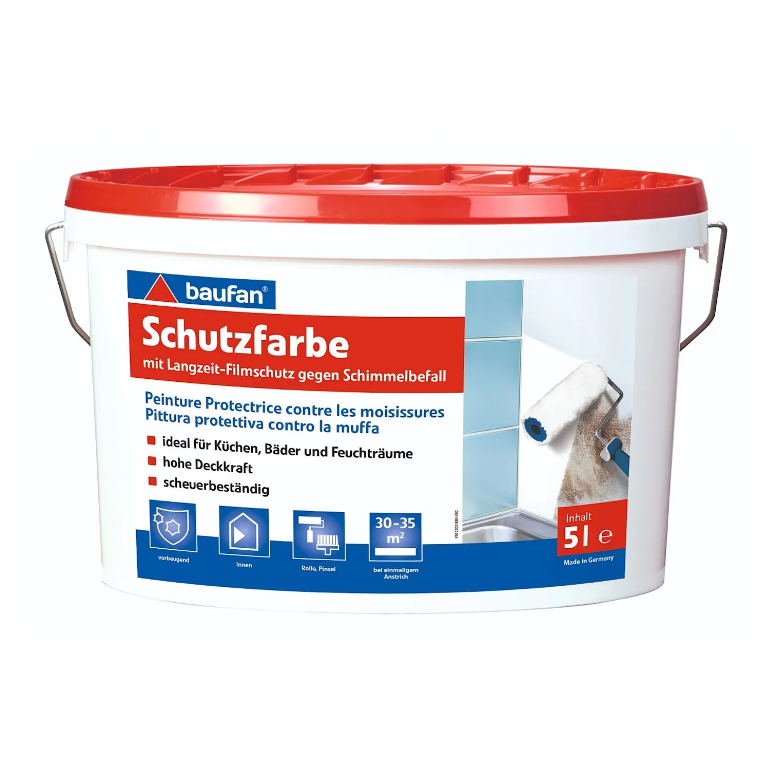Baufan Schutzfarbe 5 l Schimmel Küchenfarbe Badfarbe