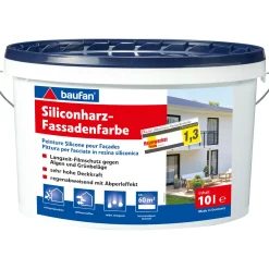 Baufan Silikonharz Fassadenfarbe Premium Abperleffekt 10L