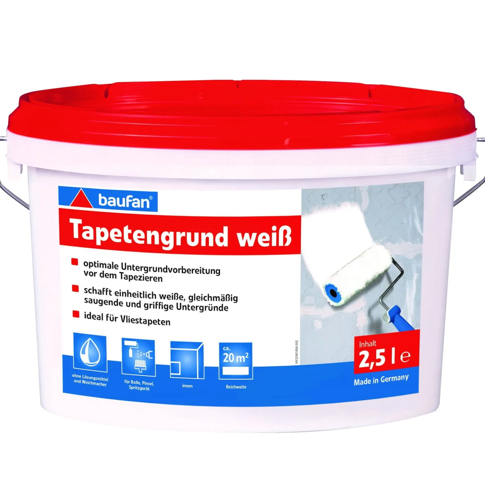 Baufan Tapetengrund lösungsmittelfrei 2,5 L weiß