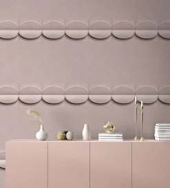 Bordüre Betonoptik 3D Effekt Grafik Rosa Grau 34494