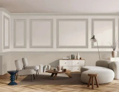 Bordüre Stuckleiste 3D Optik Struktur Beige Grau 34459
