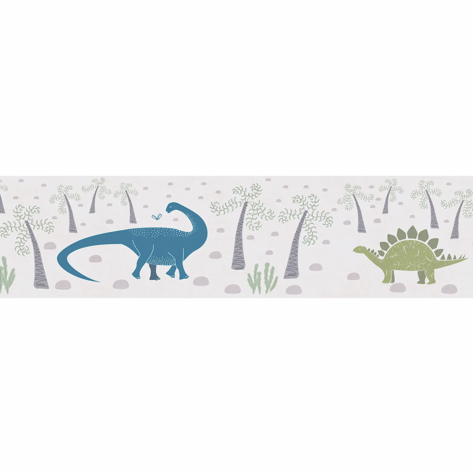 Bordüre Vlies Kinder Dinosaurier Wald Creme Grün 77141-1