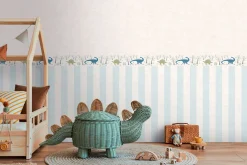 Bordüre Vlies Kinder Dinosaurier Wald Creme Grün 77141-1