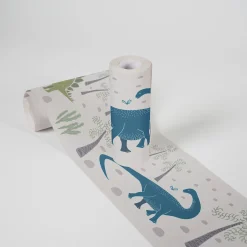 Bordüre Vlies Kinder Dinosaurier Wald Creme Grün 77141-1