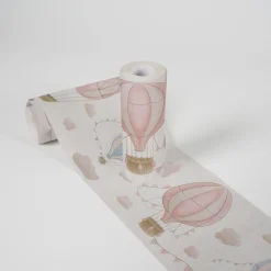 Bordüre Vlies Kinder Himmel Ballons Creme Rosa 77135-1
