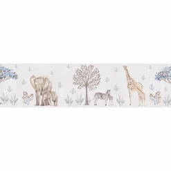 Bordüre Vlies Kinder Tiere Bäume Creme Grau 77177-1