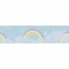 Bordüre Vlies Kinder Wolken Regenbogen Blau Bunt 77145-1