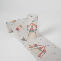 Bordüre Vlies Kinder Zirkus Tiere Creme Bunt 77149-1