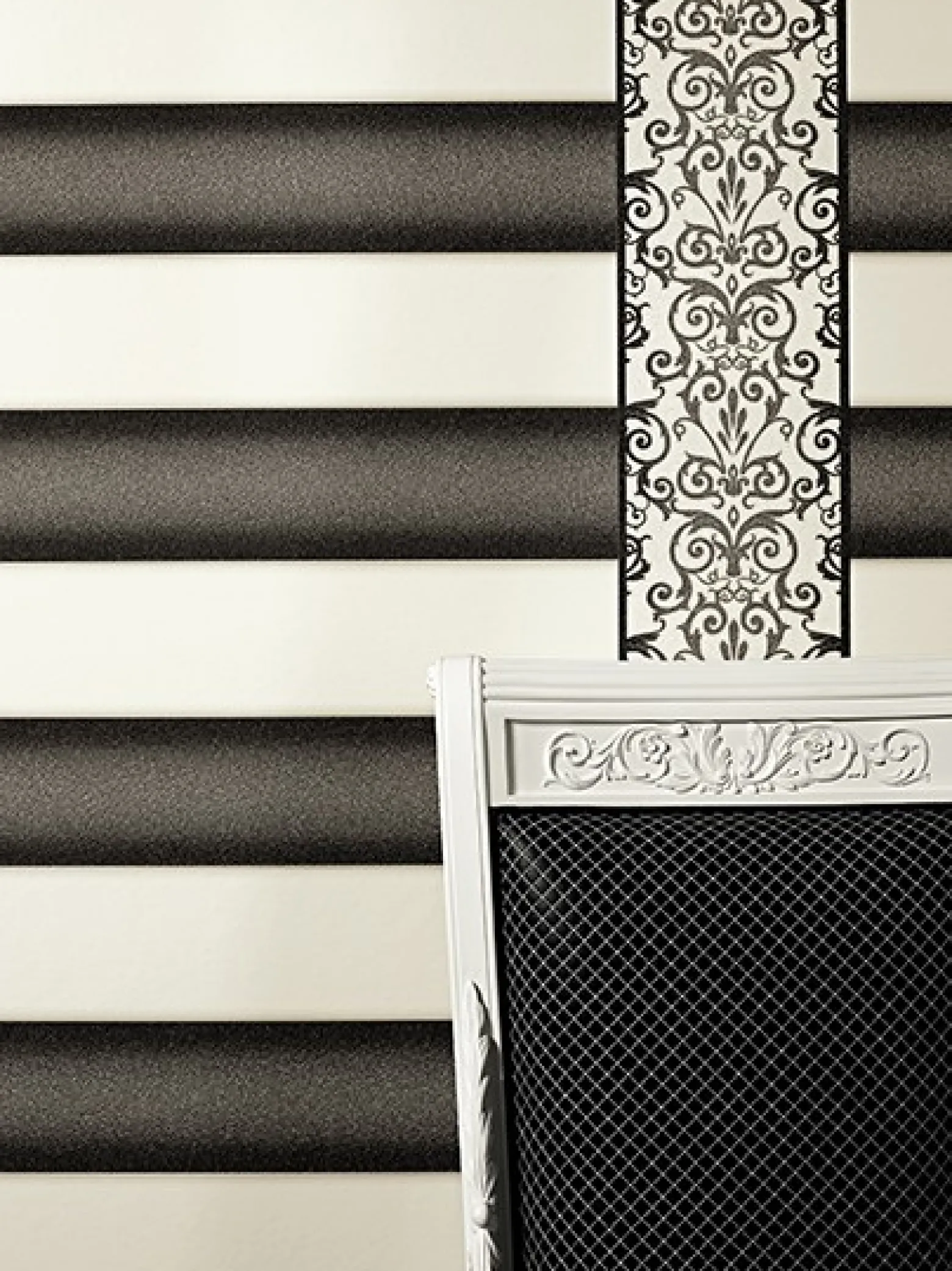 Borte Versace Home Barock weiß schwarz 93547-2