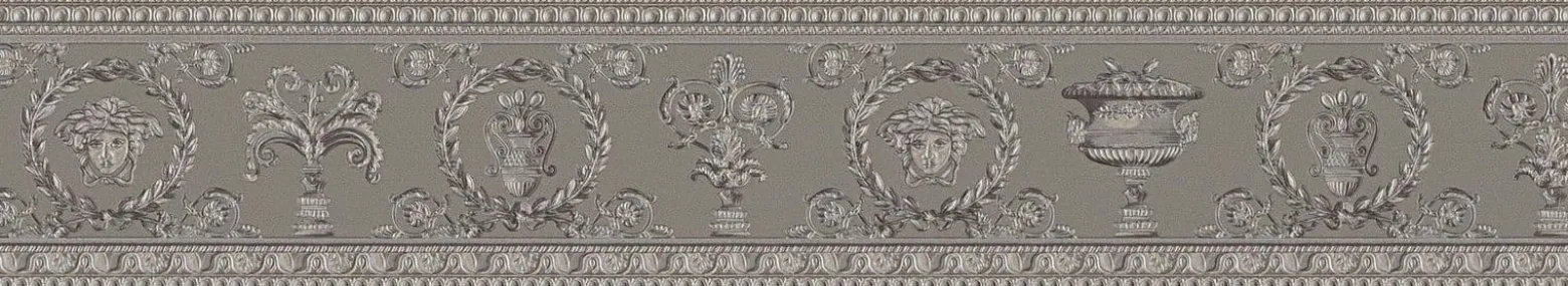 Borte Versace Home Medusa Lorbeer grau silber 34305-3