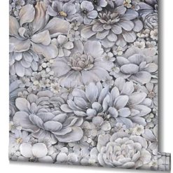 Botanica Vliestapete Blumen Lila Beige 33955