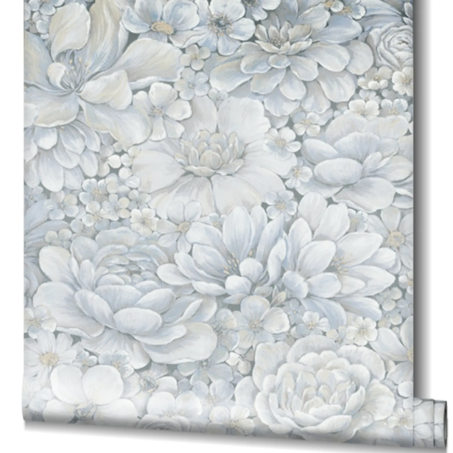Botanica Vliestapete Blumen Blau Grau 33953