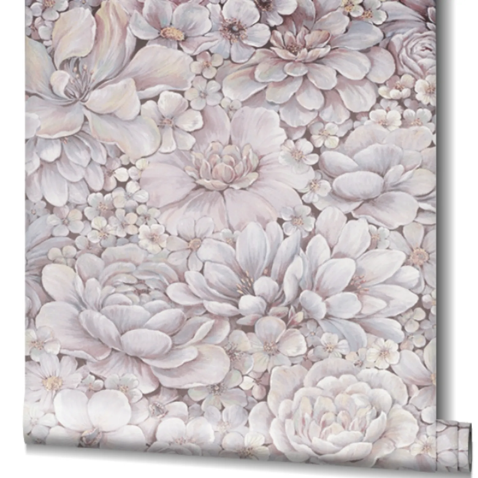 Botanica Vliestapete Blumen Rosa Grau 33954