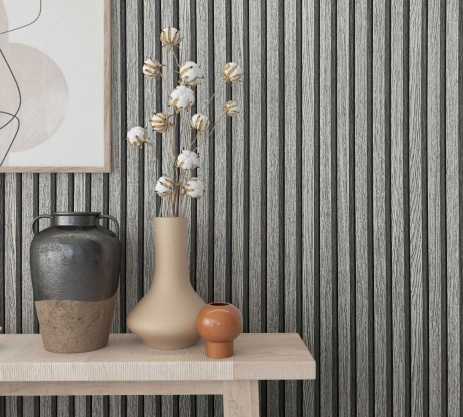 Botanica Vliestapete Holz Paneele Grau Beige 33959