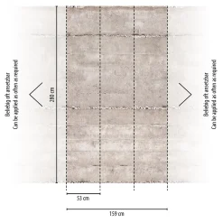 Digitaldruck Beton Optik Mauer Grau Creme 39252-1