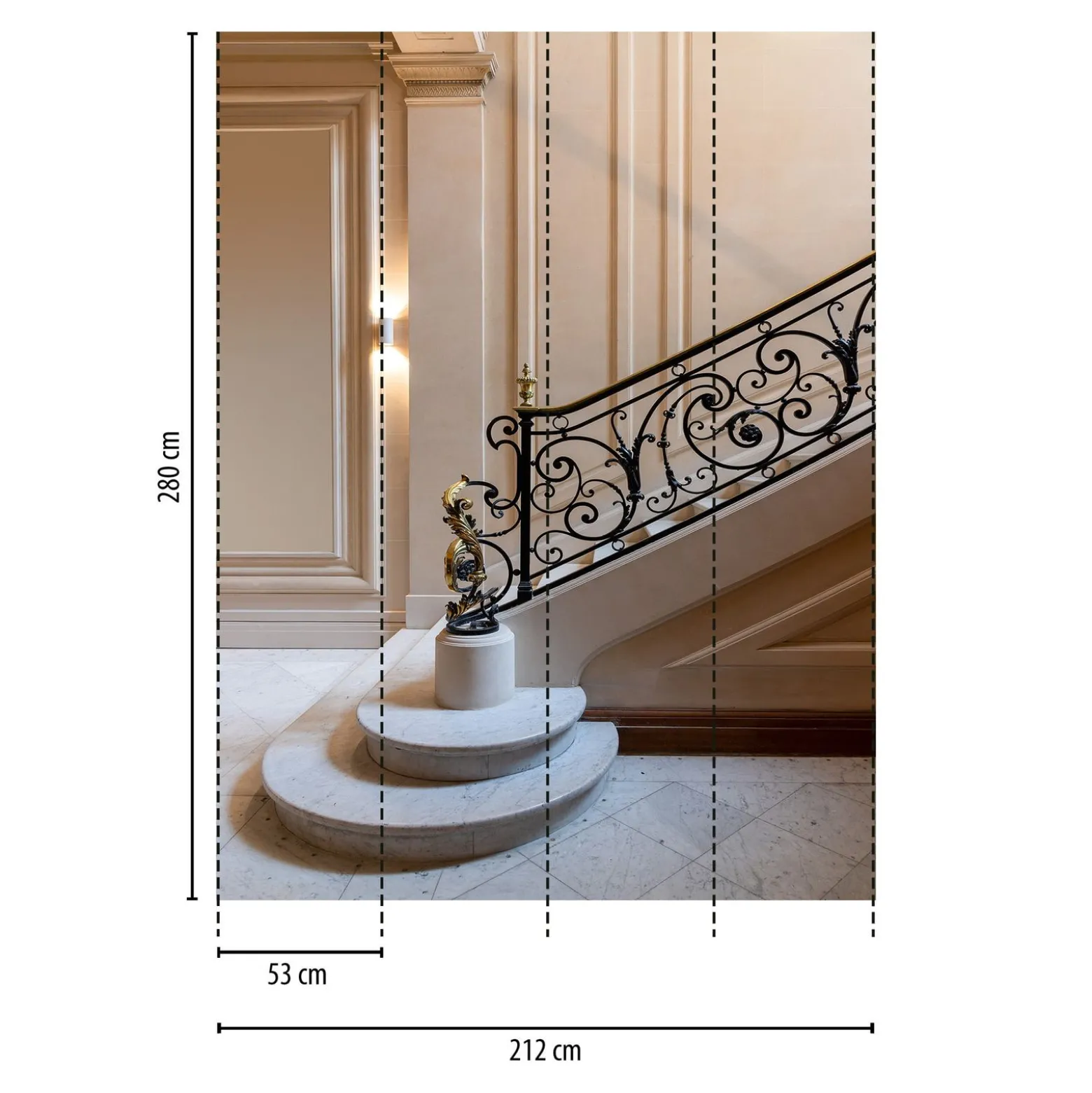 Digitaldruck Daniel Hechter Flur Altbau Beige Creme