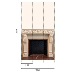 Digitaldruck Daniel Hechter Kamin Altbau Creme Beige