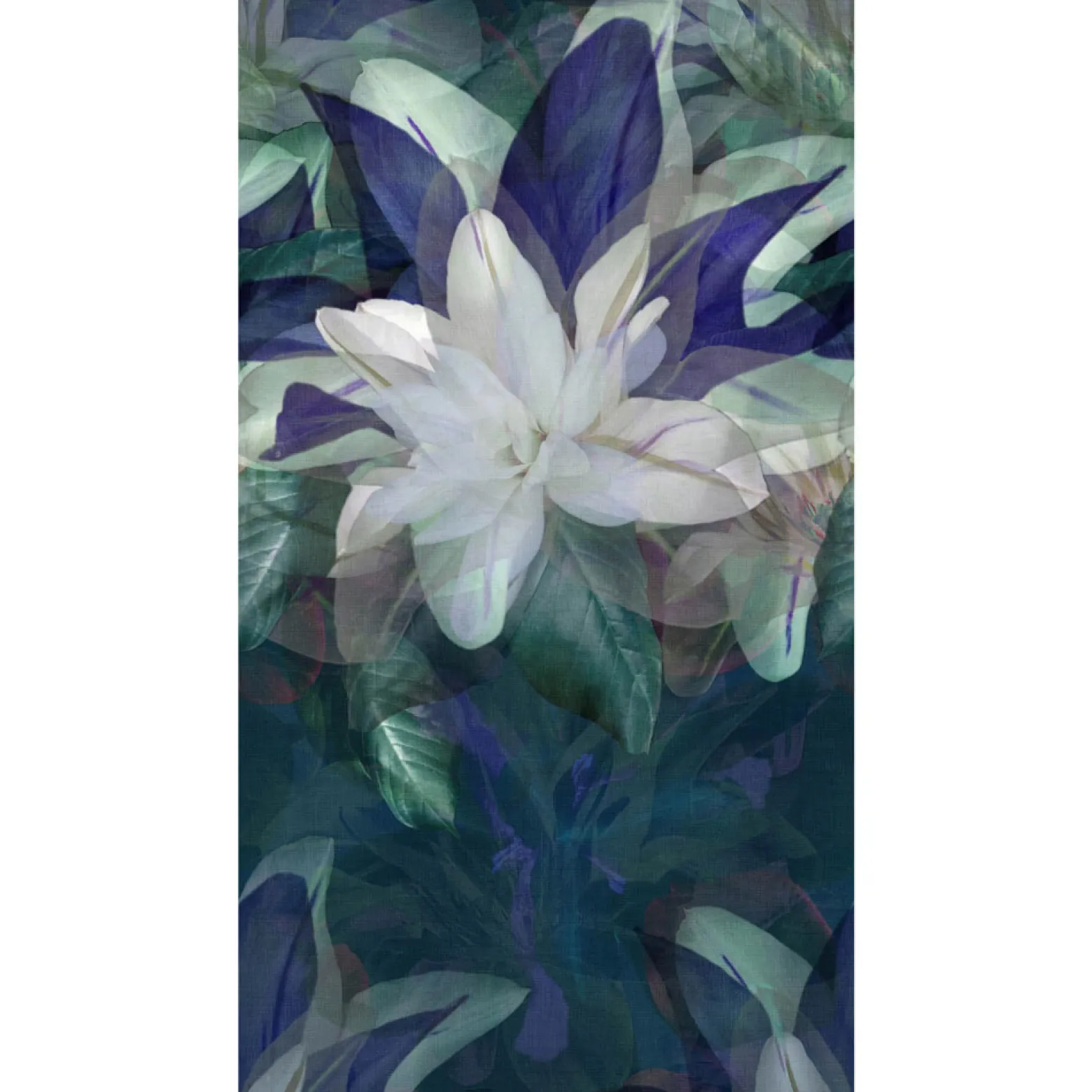 Digitaldruck Elle Floral Tropisch Blau Grün 2269-10