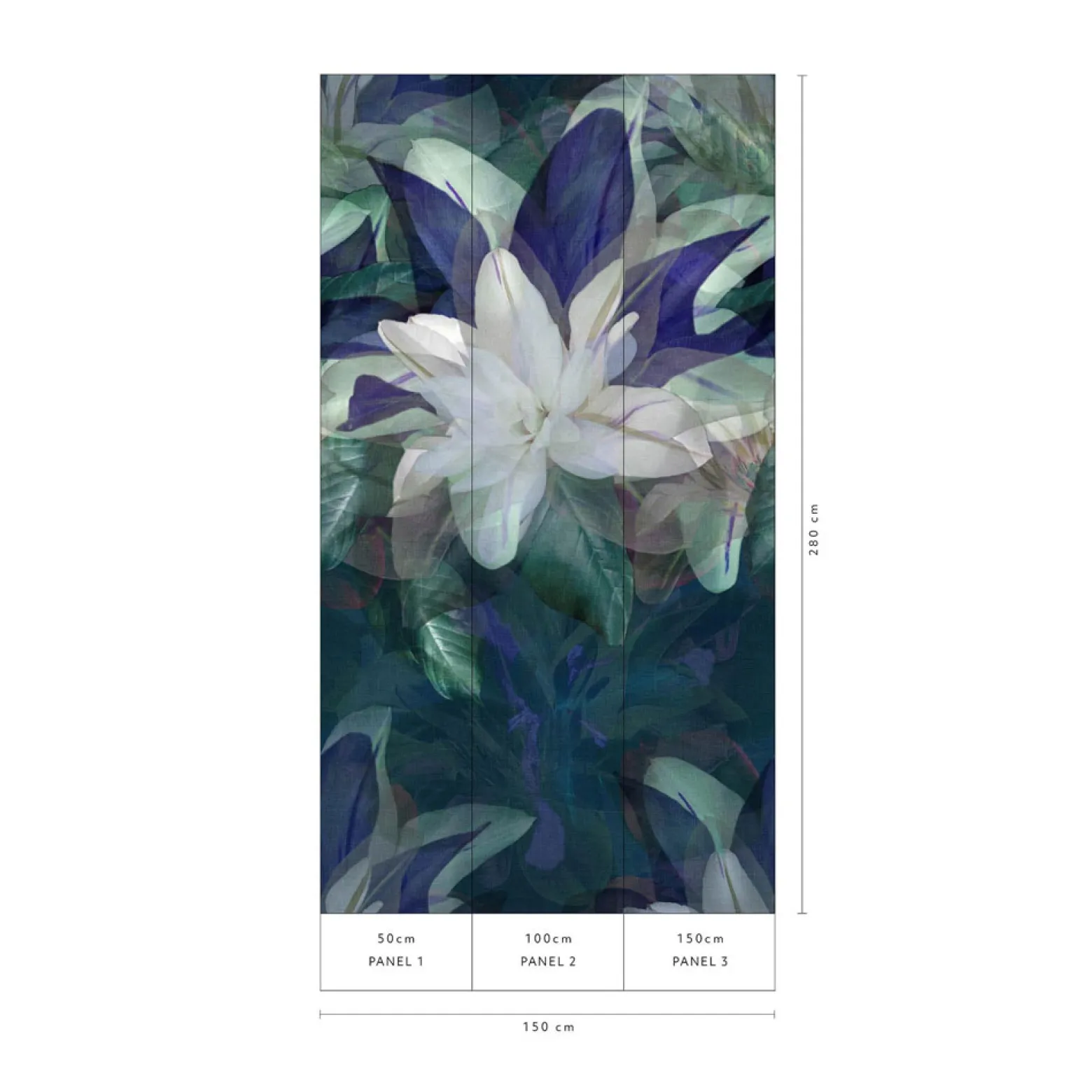Digitaldruck Elle Floral Tropisch Blau Grün 2269-10