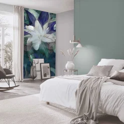 Digitaldruck Elle Floral Tropisch Blau Grün 2269-10