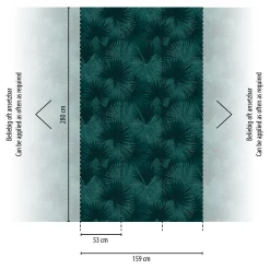 Digitaldruck Farne Tropen Dschungel Petrol 39184-1