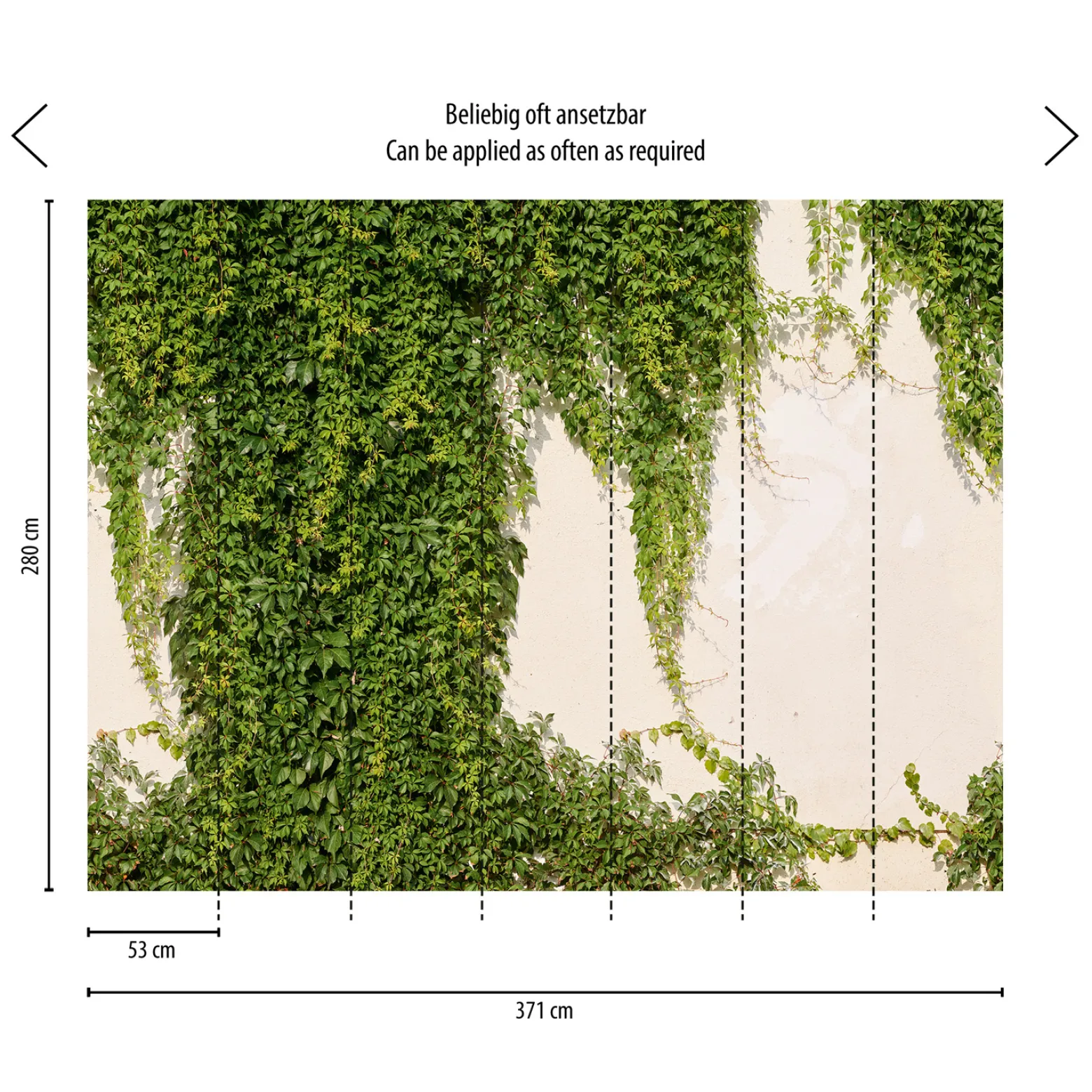 Digitaldruck Floral Efeu Wand Creme Grün 39227-1