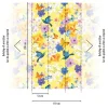 Digitaldruck Floral Vögel Gelb Weiß Blau 39197-1
