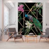 Digitaldruck Michalsky Pfau Blume grün schwarz DD120235