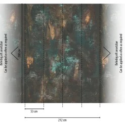 Digitaldruck Putz Optik Patina Schwarz Blau 39232-1
