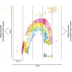 Digitaldruck Regenbogen Aquarell Weiß Bunt 39215-1