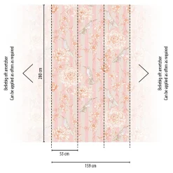 Digitaldruck Streifen Blumen Rosa Beige 39202-1