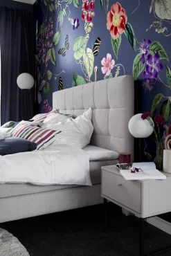 Digitaldruck Vlies Floral Blumen Blau Lila Grün 33143