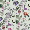 Digitaldruck Vlies Floral Blumen Hellgrün Lila 33112