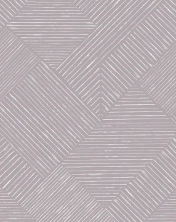Digitaldruck Vlies Linien Muster Lila Weiß 33157