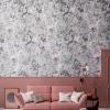 Digitaldruck Vlies Patina Effekt Lila Grau Rosa 33136