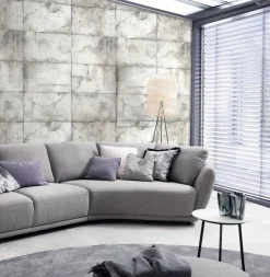 Digitaldruck Vlies Putz Optik Steine Grau Beige 33155