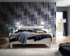 Digitaldruck Vlies Streifen Muster Blau Weiß 33159