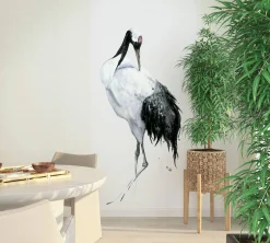 Digitaldruck Vogel Aquarell Schwarz Weiß Grau 34594