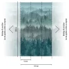 Digitaldruck Wald Bäume Fichte Petrol Grau 39181-3