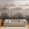 Digitaldruck Wald Bäume Fichte Braun Beige 39181-2