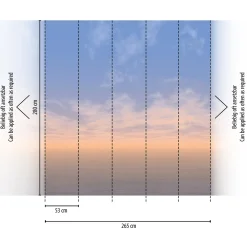 Digitaldruck Wolken Himmel Blau Orange 39229-1