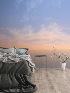 Digitaldruck Wolken Himmel Blau Orange 39229-1