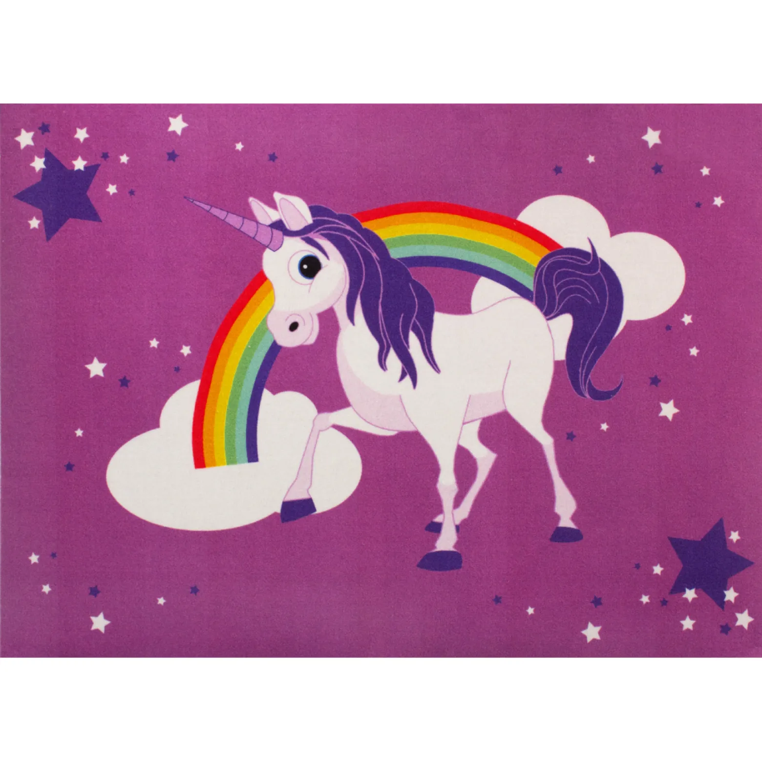 Einhorn Spielteppich Mädchen Lila WASCHBAR 95x133cm