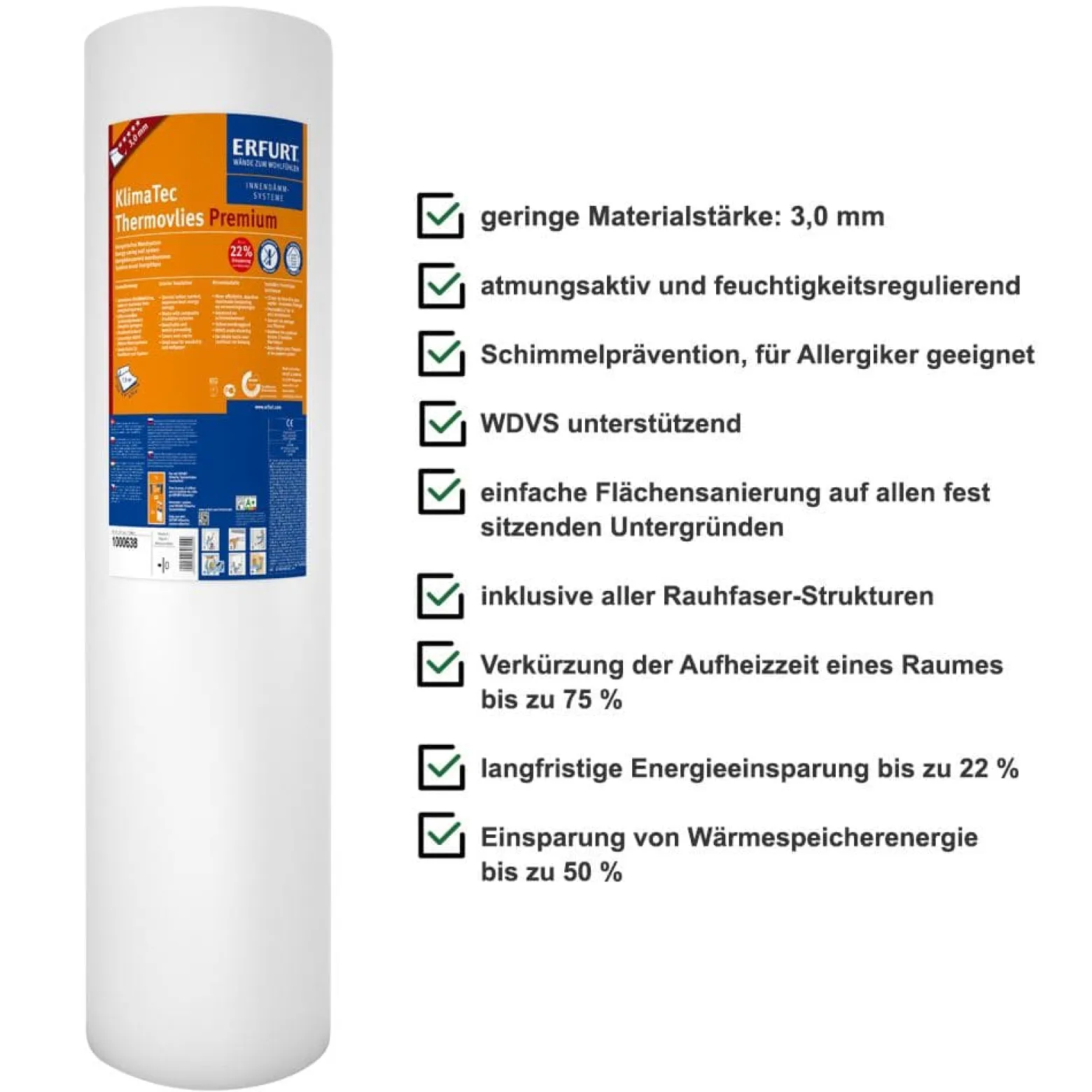 Erfurt KlimaTecPremium Thermovlies Innen-Dämmung 7,5m²