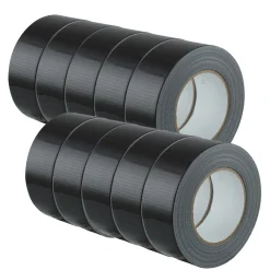 10er Set Panzerband Klebeband schwarz 48mm x 50m