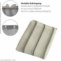 Fertigschal Querstreifen grau transparent Vali