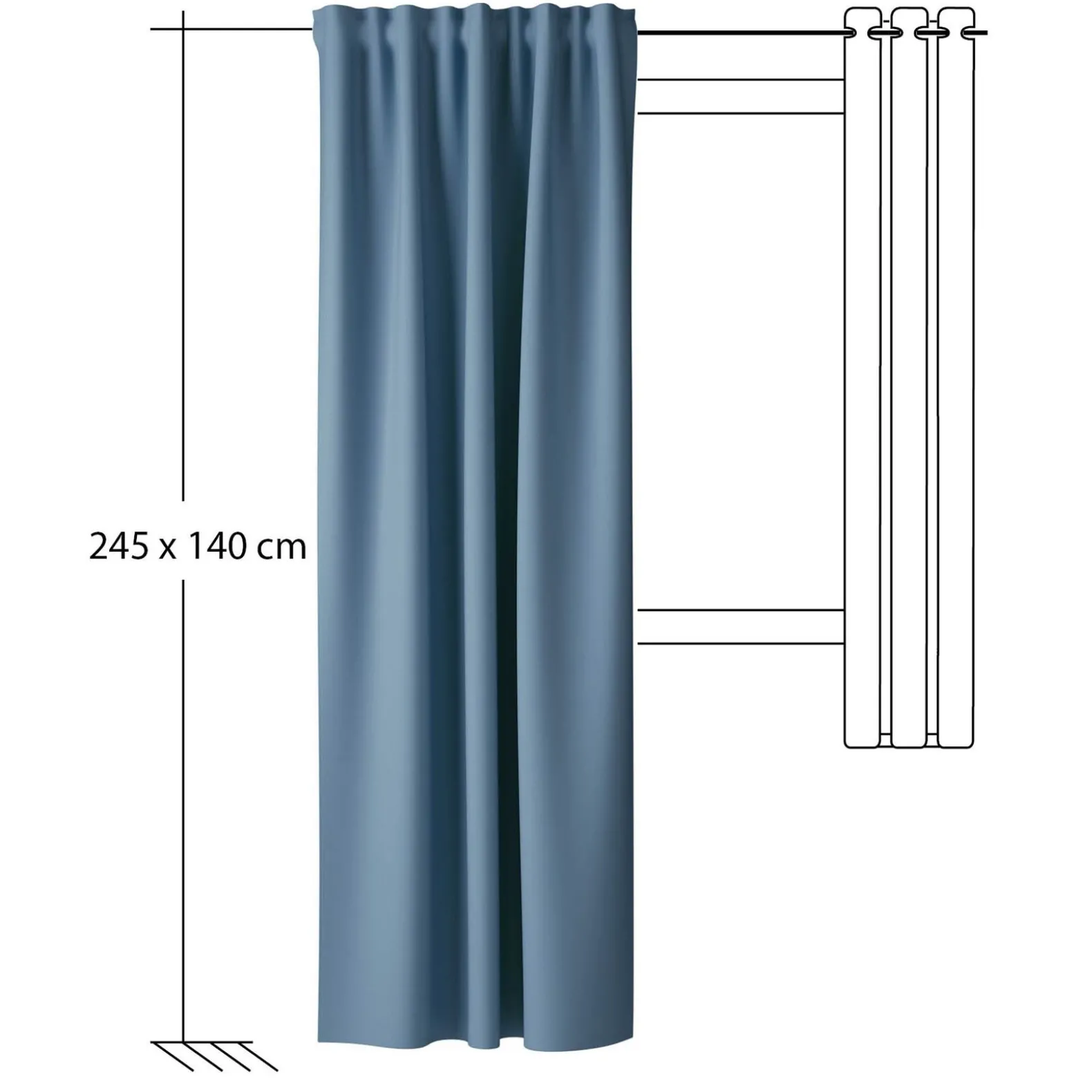 Fertigschal Uni blau verdunkelnd Galdin 245x140