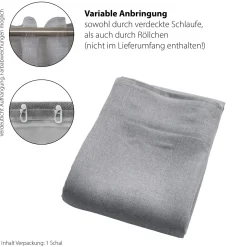 Fertigschal Uni kiesel blickdicht Allen 245x140