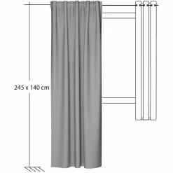 Fertigschal Uni taupe blickdicht Allen 245x140