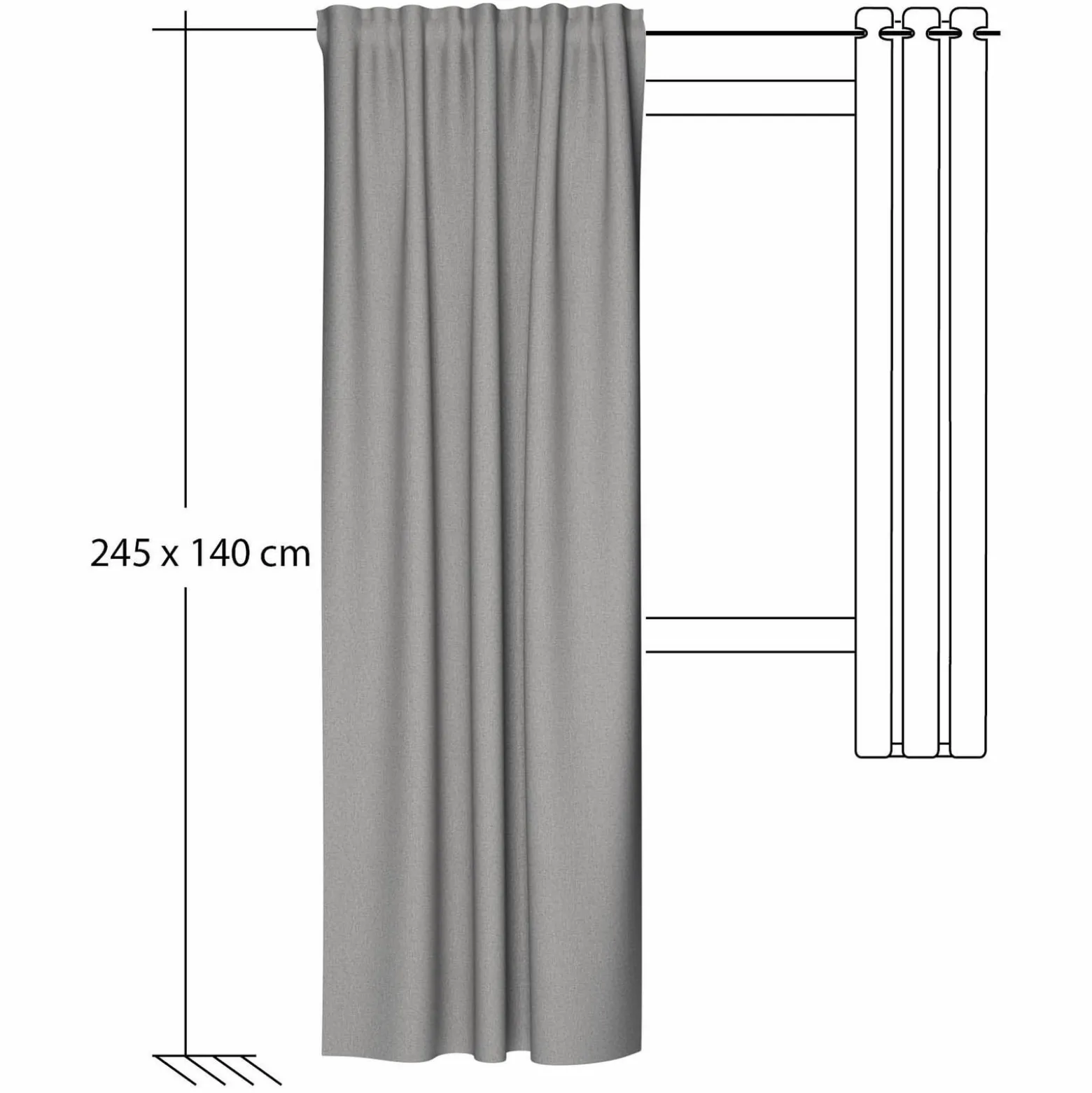 Fertigschal Uni taupe blickdicht Allen 245x140